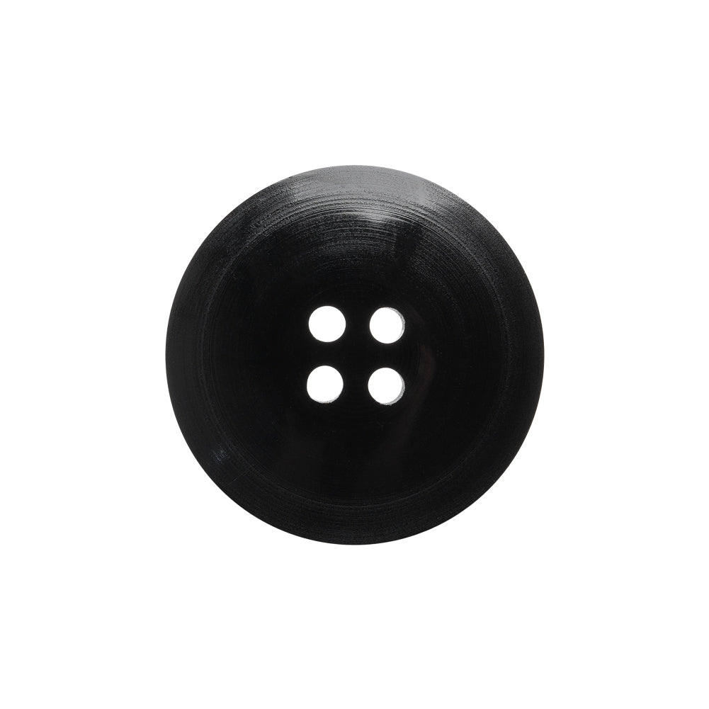 Plastic 4- Hole Button - 36L/23mm - Black with Rounded Square Center - Detail