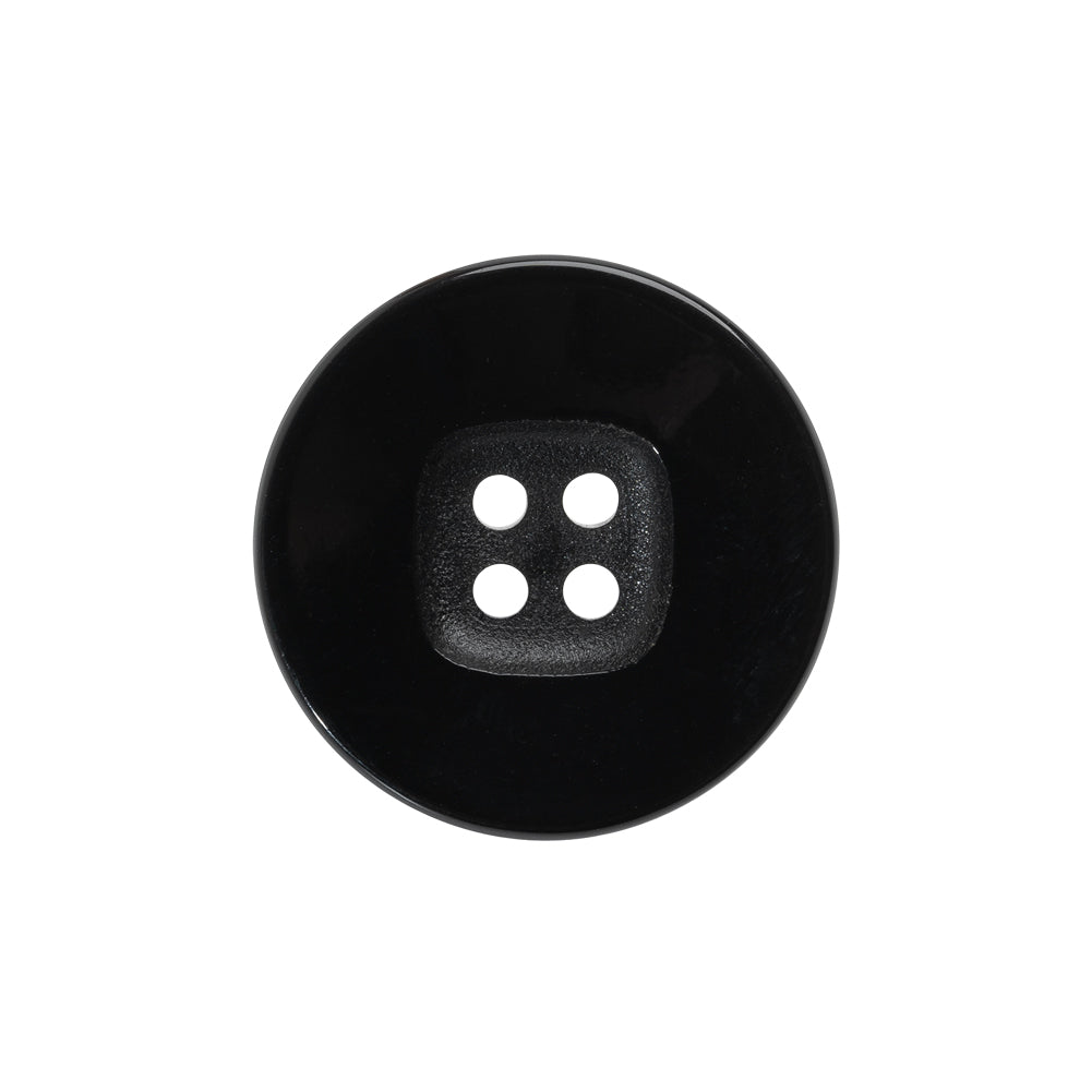 Plastic 4- Hole Button - 36L/23mm - Black with Rounded Square Center