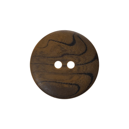 Horn 2-Hole Button - 36L/23mm - Brown and Black Grain