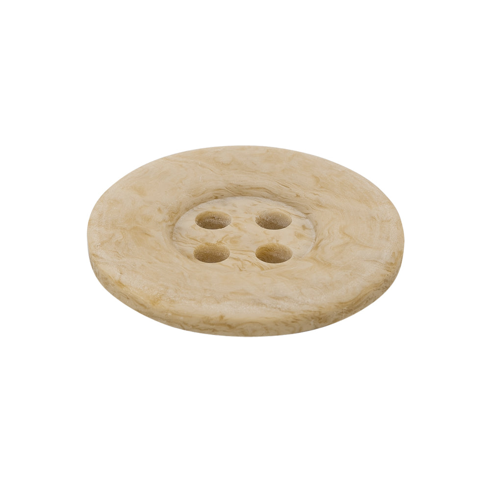 Bone 4-Hole Button - 40L/25.5mm - White and Beige Subtle Swirls - Folded