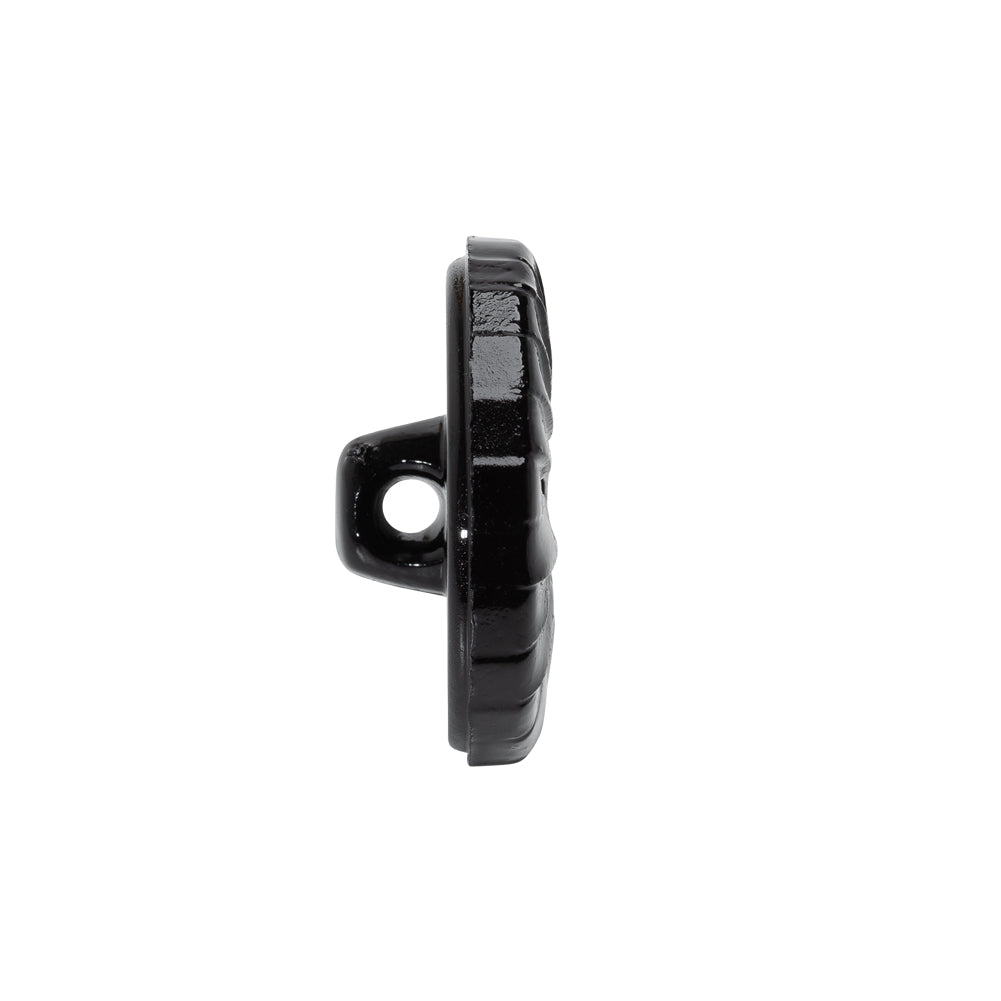 Plastic Shank Back Button - 36L/23mm - Black Faux Leather Wrapped - Folded