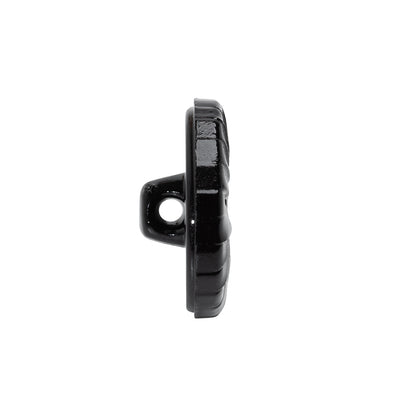 Plastic Shank Back Button - 36L/23mm - Black Faux Leather Wrapped