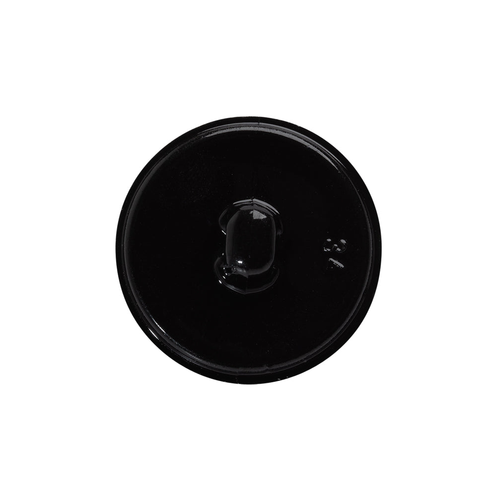Plastic Shank Back Button - 36L/23mm - Black Faux Leather Wrapped - Detail
