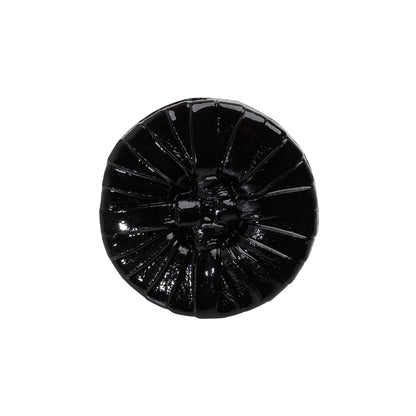 Plastic Shank Back Button - 36L/23mm - Black Faux Leather Wrapped