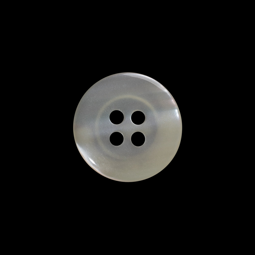 Plastic 4-Hole Button - 28L/18mm - Iridescent Ivory Rolled Rim - Detail
