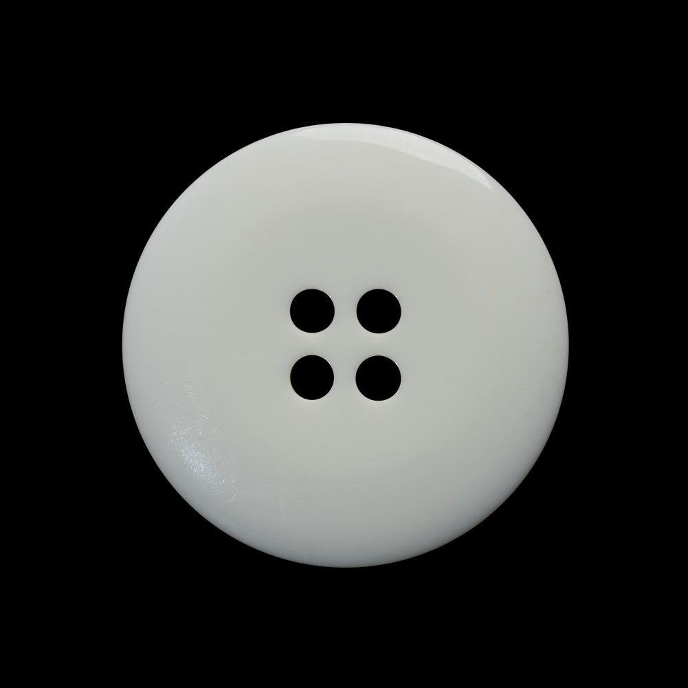 Plastic 4-Hole Button - 40L/25.5mm - Ivory with Iridescent White Ring - Detail