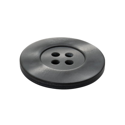 Plastic 4-Hole Button - 42L/27mm - Iridescent Gray with Wide Flat Rim