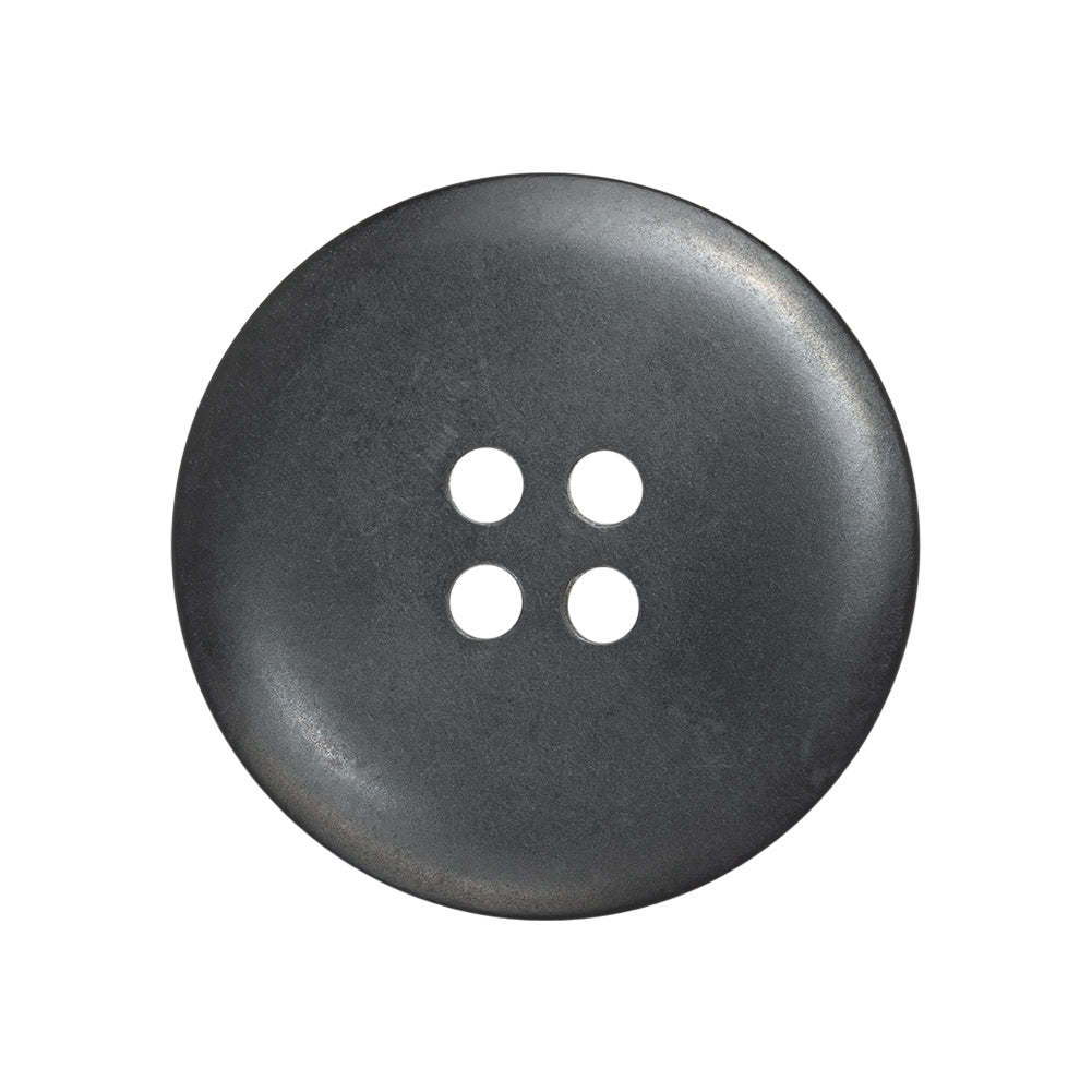 Plastic 4-Hole Button - 42L/27mm - Iridescent Gray with Wide Flat Rim - Detail