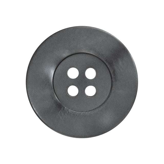 Plastic 4-Hole Button - 42L/27mm - Iridescent Gray with Wide Flat Rim