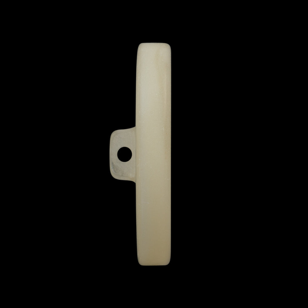 Plastic Shank Back Button - 44L/28mm - Iridescent White Swirl Shallow Dish - Folded