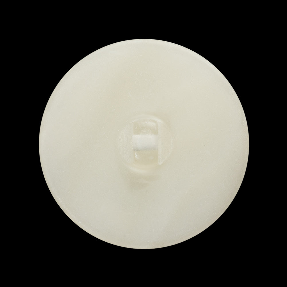 Plastic Shank Back Button - 44L/28mm - Iridescent White Swirl Shallow Dish - Detail