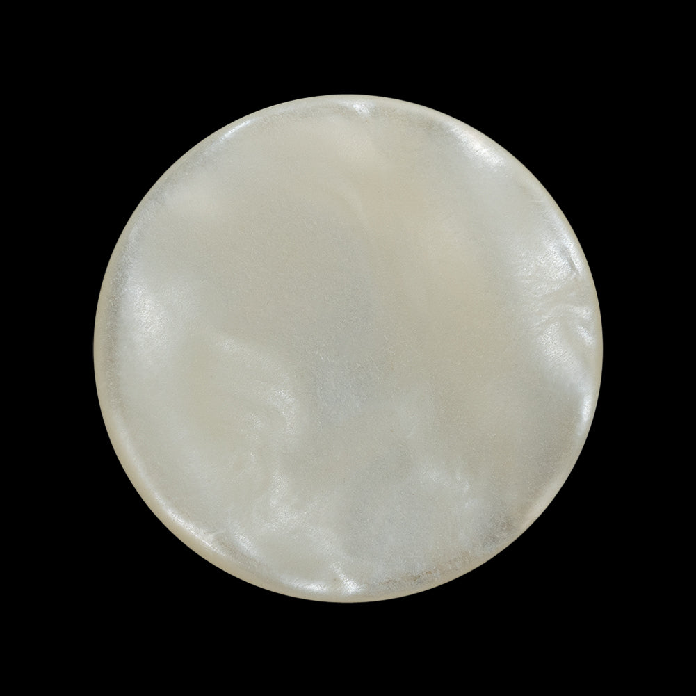 Plastic Shank Back Button - 44L/28mm - Iridescent White Swirl Shallow Dish