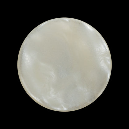 Plastic Shank Back Button - 44L/28mm - Iridescent White Swirl Shallow Dish