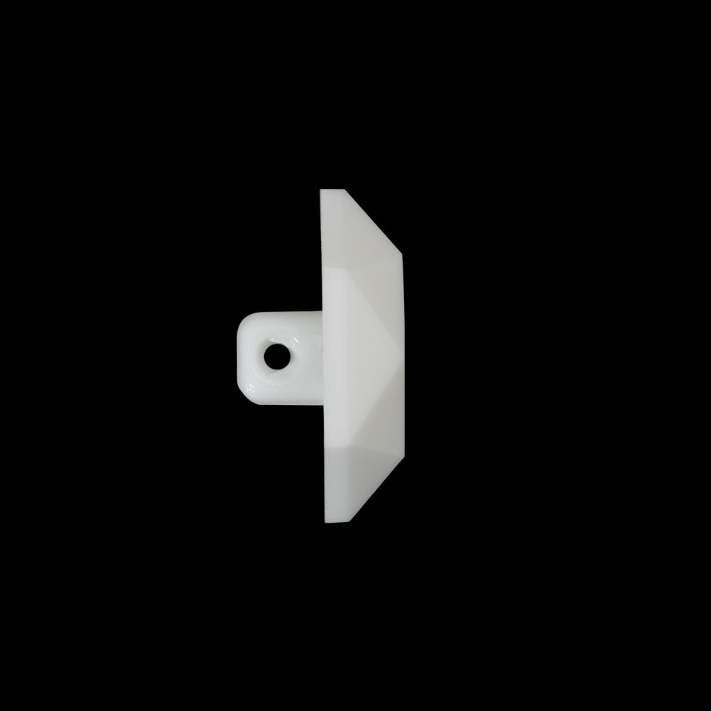 Hexagon Plastic Shank Back Button - 32L/20mm - White Geometric - Folded