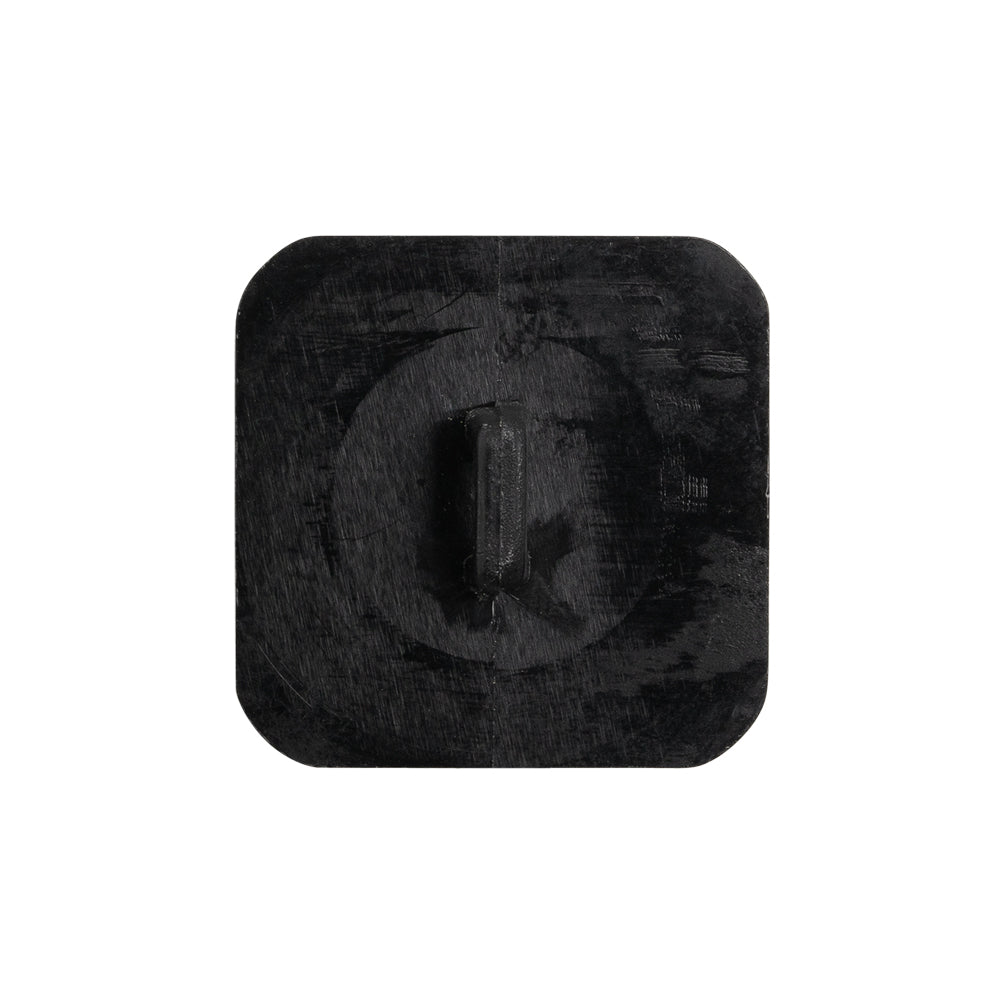 Square Plastic Shank Back Button - 36L/23mm - Black Faceted - Detail