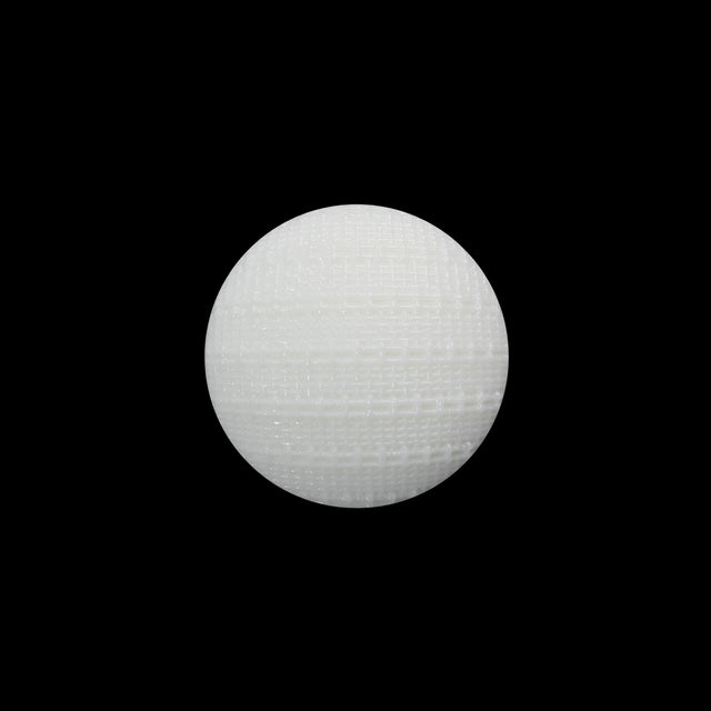 Plastic Shank Back Button - 28L/18mm - White Woven Textured Half Dome