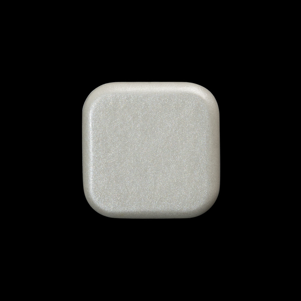Square Plastic Shank Back Button - 30L/19mm - Off White Shimmer