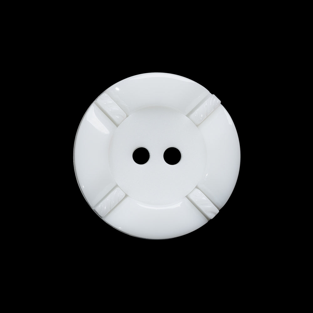 Plastic 2-Hole Button - 36L/23mm - White Decorative Ropes 2-Piece