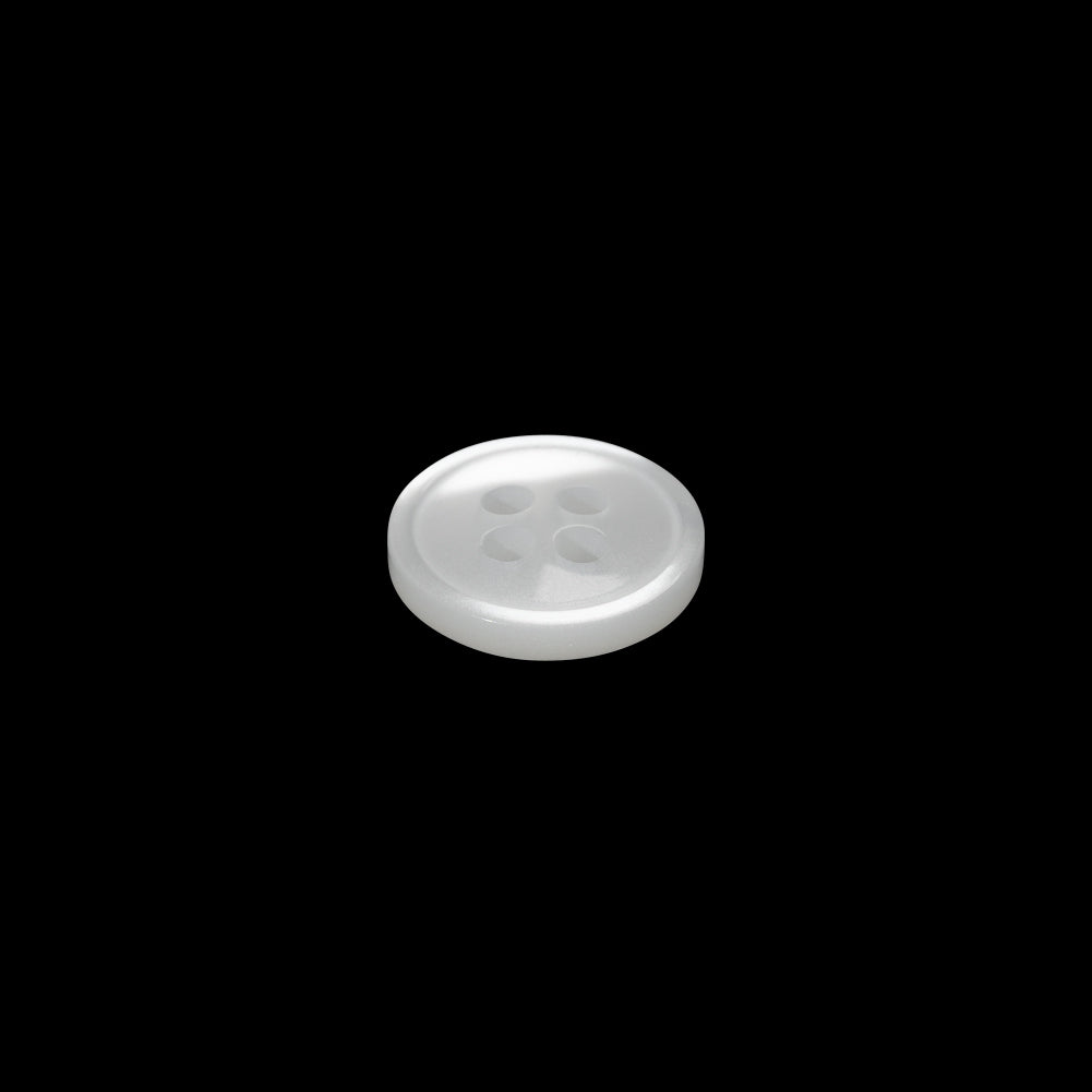 Plastic 4-Hole Button - 18L/11.5mm - Luminous White - Folded