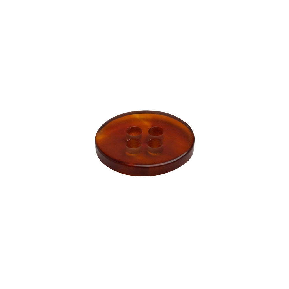 Plastic 4-Hole Button - 20L/12.5mm - Translucent Burnt Orange - Folded