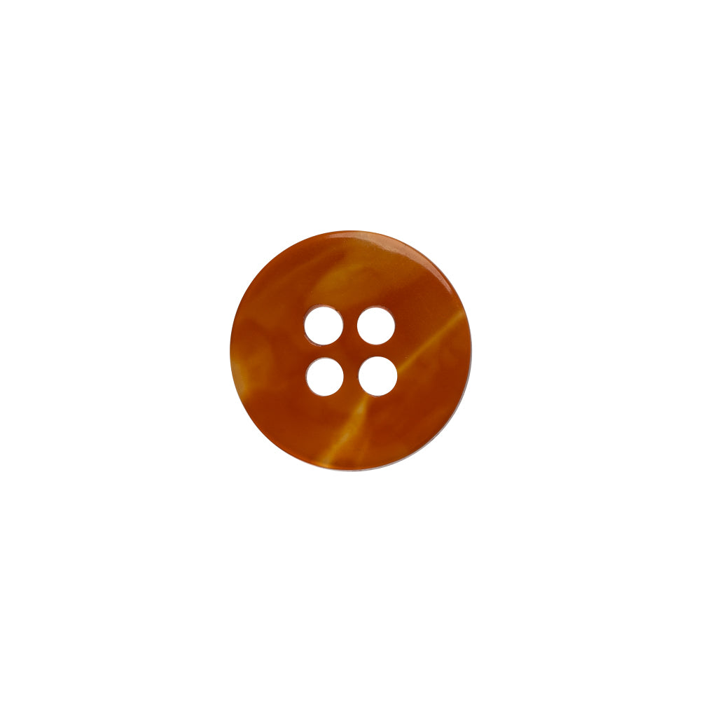 Plastic 4-Hole Button - 20L/12.5mm - Translucent Burnt Orange - Detail