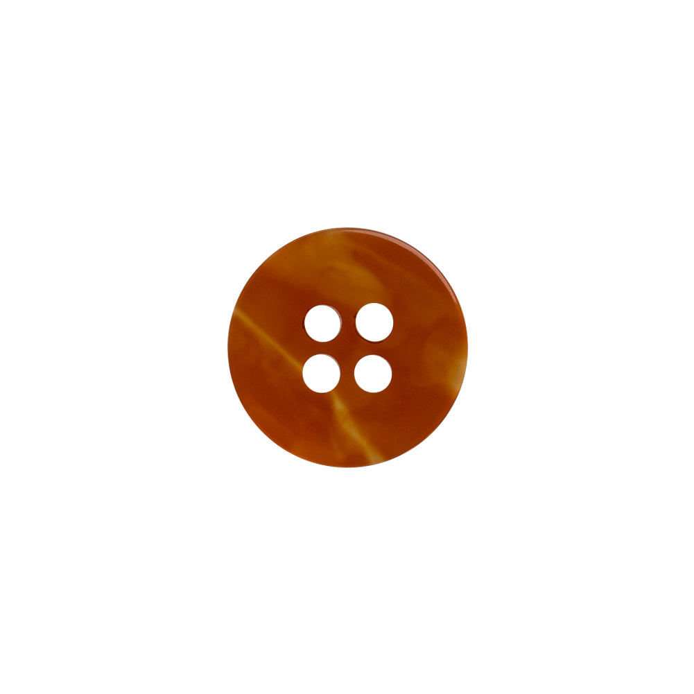 Plastic 4-Hole Button - 20L/12.5mm - Translucent Burnt Orange