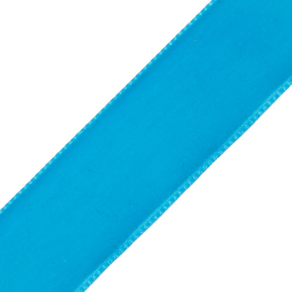 0.875" Turquoise Nylon Velvet Ribbon Detail