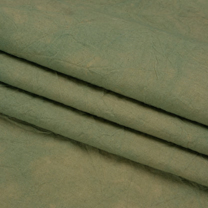 Olive Mottled Wrinkled Lightweight Cotton Canvas Folded