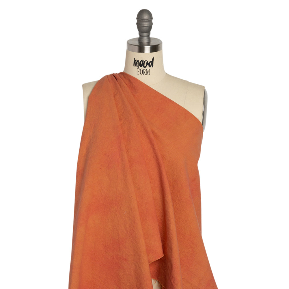 Terracotta Mottled Wrinkled Lightweight Cotton Canvas Drape
