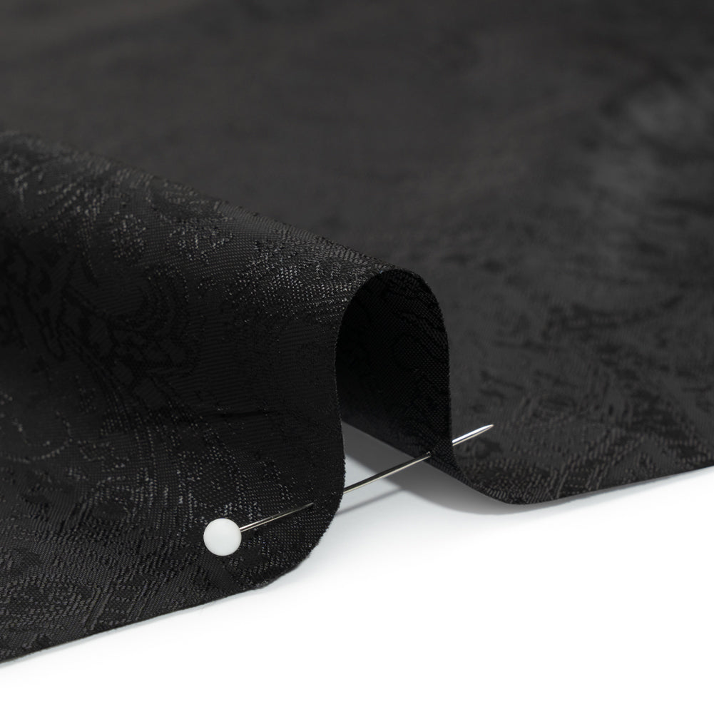 Black Paisley Polyester Jacquard Detail