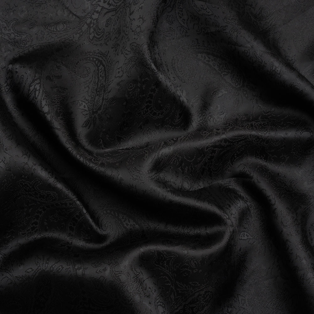 Black Paisley Polyester Jacquard