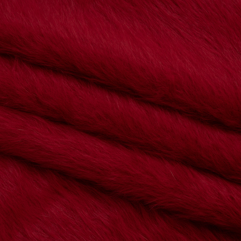 Red Fuzzy Blended Wool Coating Folded