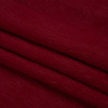 Wine Fuzzy Blended Wool Coating Folded