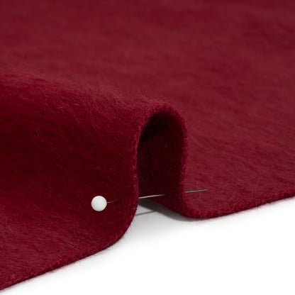 Wine Fuzzy Blended Wool Coating Detail