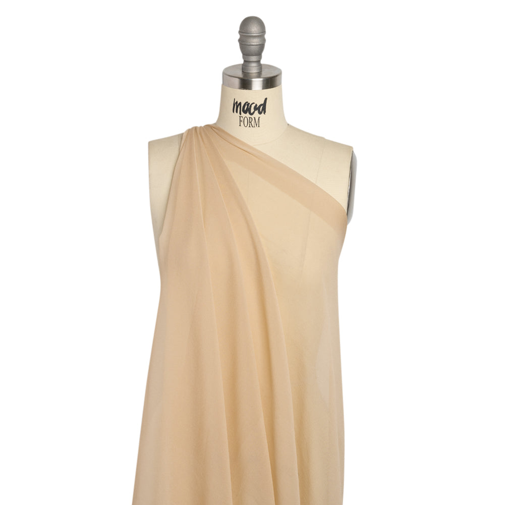 Famous Australian Designer Beige Silk Georgette Drape