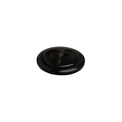 Plastic 2-Hole Button - 24L/15mm - Dark Brown Low Convex