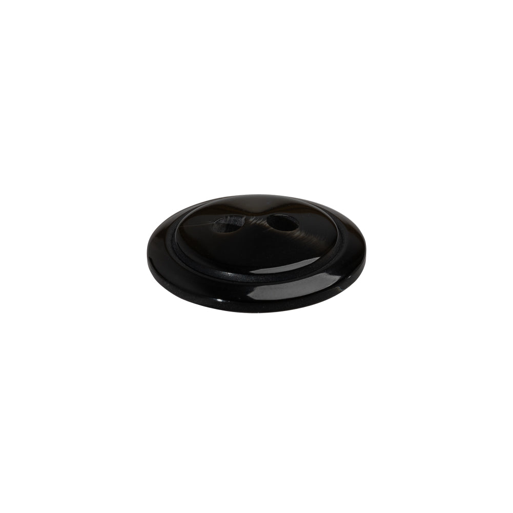 Plastic 2-Hole Button - 28L/18mm - Dark Brown Low Convex - Folded