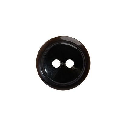 Plastic 2-Hole Button - 28L/18mm - Dark Brown Low Convex