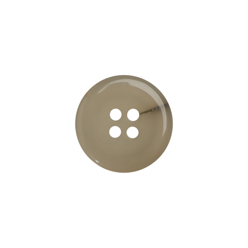 Plastic 4-Hole Button - 24L/15mm - Translucent Ivory with Gray Inclusion - Detail