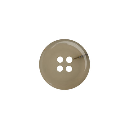 Plastic 4-Hole Button - 24L/15mm - Translucent Ivory with Gray Inclusion