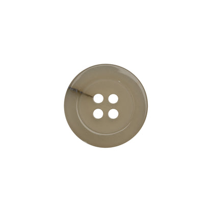 Plastic 4-Hole Button - 24L/15mm - Translucent Ivory with Gray Inclusion