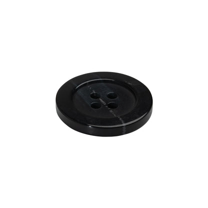 Plastic 4-Hole Button - 32L/20mm - Black and Gray Streaks