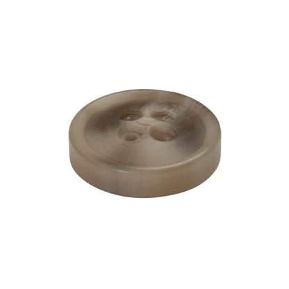 Plastic 4-Hole Button - 36L/23mm - Beige and Taupe Thick Swirls Low Convex