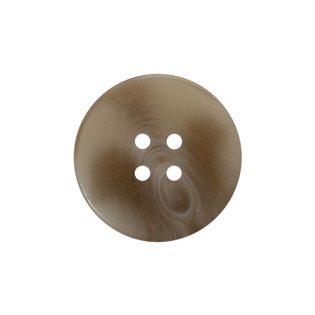Plastic 4-Hole Button - 36L/23mm - Beige and Taupe Thick Swirls Low Convex - Detail