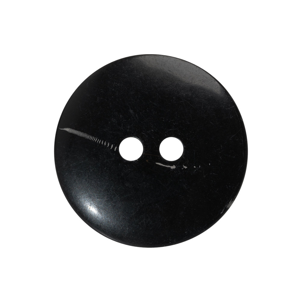 Plastic 2-Hole Button - 40L/25.5mm - Black Bowl Shaped - Folded