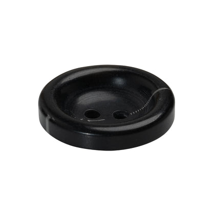 Plastic 2-Hole Button - 40L/25.5mm - Black Bowl Shaped