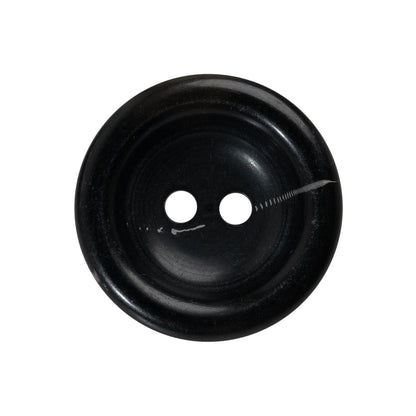 Plastic 2-Hole Button - 40L/25.5mm - Black Bowl Shaped