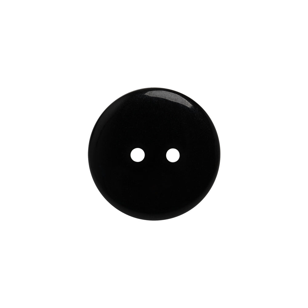 Plastic 2-Hole Button - 28L/18mm - Black Matte Center - Detail