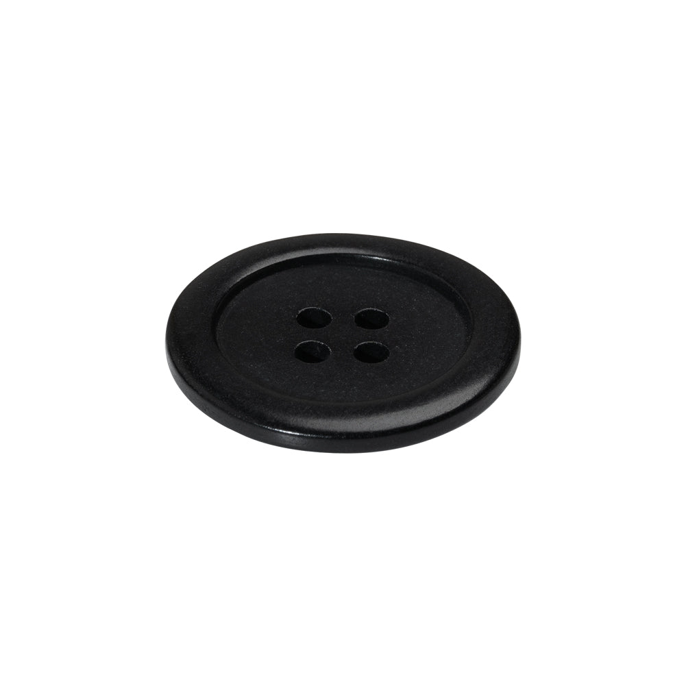 Plastic 4-Hole Button - 35L/22mm - Classic Black - Folded