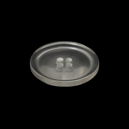 Plastic 4-Hole Button Made in Italy - 36L/23mm - Clear White